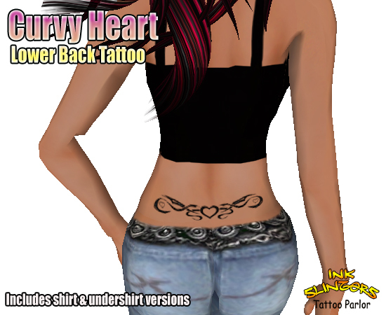 Curvy Heart Lower Back Tattoo