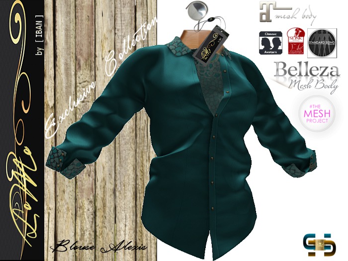 [ IBAN ] //005e MESH ALEXIS BLOUSE PETROL