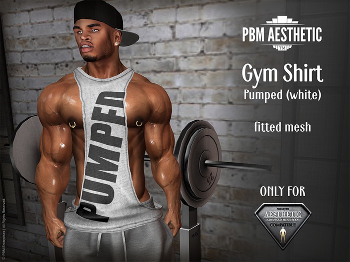 PBM Aesthetic [Gym Shirt] Pumped white