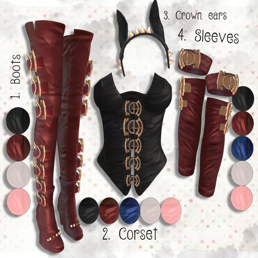 Corset buckle (Add To Wear) Red