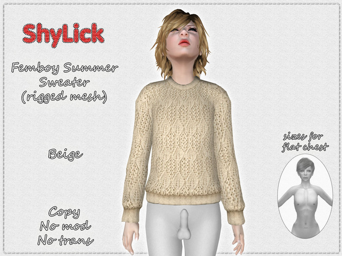 ShyLick: Femboy Summer Sweater Beige