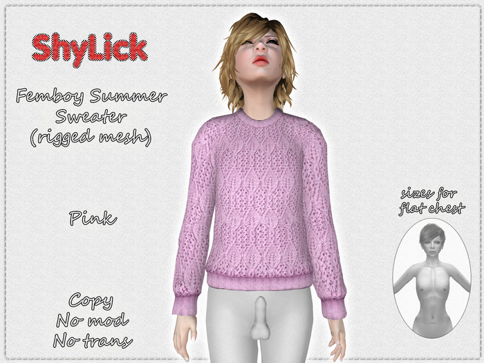 ShyLick: Femboy Summer Sweater Pink
