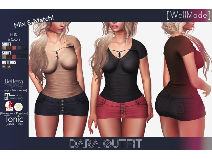 [WellMade] Dara Outfit - HUD 6 Colors