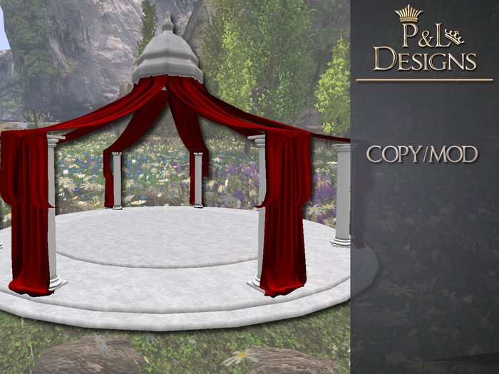 [P&L] - Valentine's Pavilion - Red and White Drapes