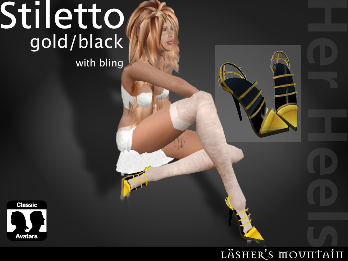 GOLD & BLACK Stiletto Heels