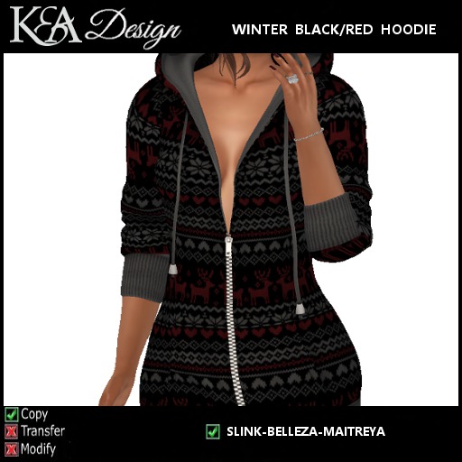 K&A Design - WINTER BLACK HOODIE