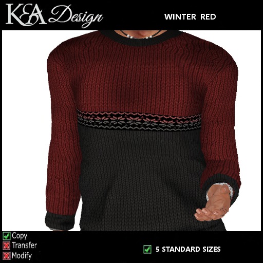 K&A Design - Winter Red Sweater