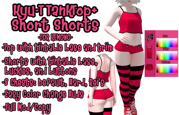 Kyu~T TankTop And Short Shorts for Kemono