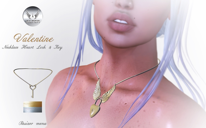 ::ALTER:: Valentine Necklace Heart Lock & Key  [REZZ ME]