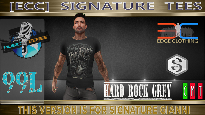 SIGNATURE  TSHIRT GIANNI-HARD ROCK CAFE-GREY