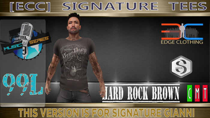 SIGNATURE TSHIRT GIANNI-HARD ROCK CAFE-BROWN