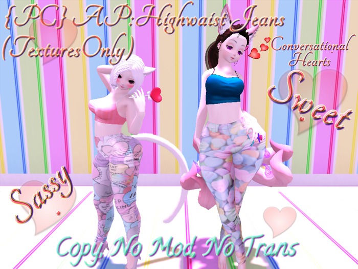 {P&C} AP:Conversational Hearts High Waist Jeans {Textures}