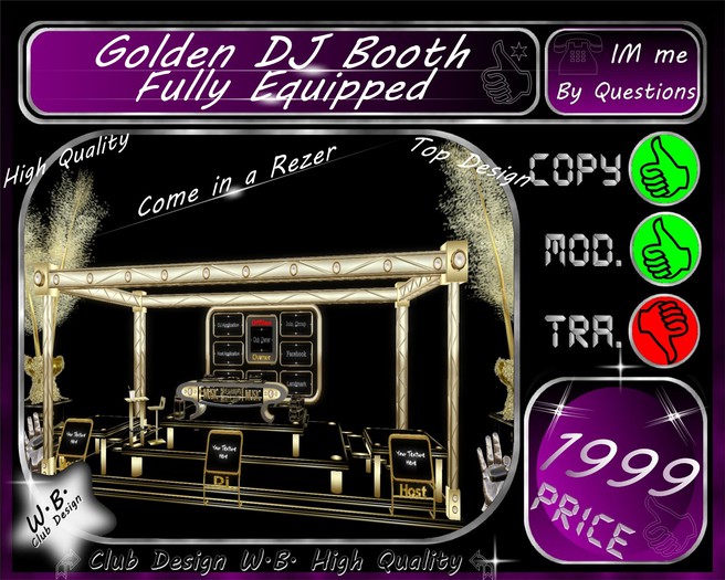* New DJ Booth Gold * Fully Equipped *