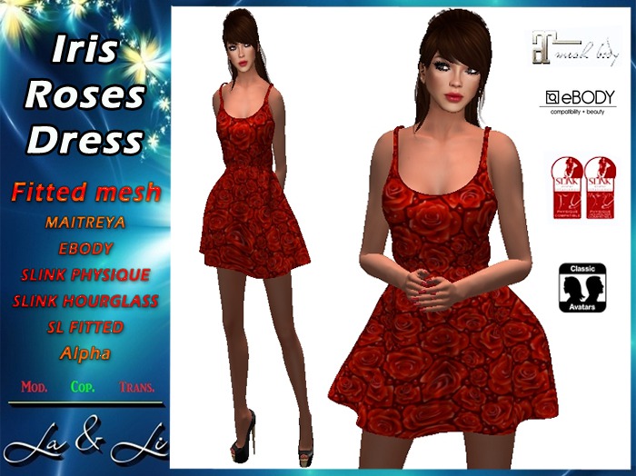 * PROMO * La&Li Iris Roses Dress