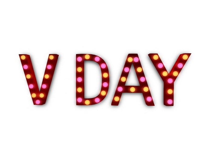 [Px] "V DAY" Illuminated Light Bulbs Sign