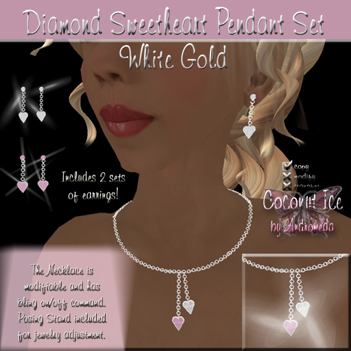 Diamond Sweetheart Pendant Set WG (boxed)