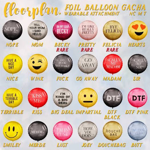 floorplan. foil balloon gacha / nice