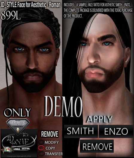 JD_STYLE HUD DEMO FACE TATTO ROMAN only aesthetic (smith- enzo)