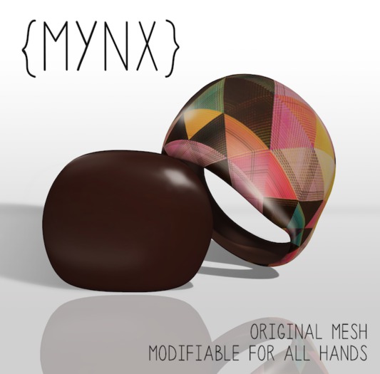 {MYNX} Resin Rings - Brown Triangles