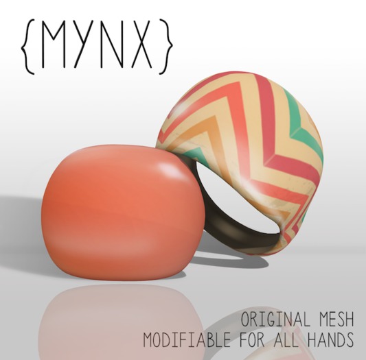{MYNX} Resin Rings - Orange Chevron