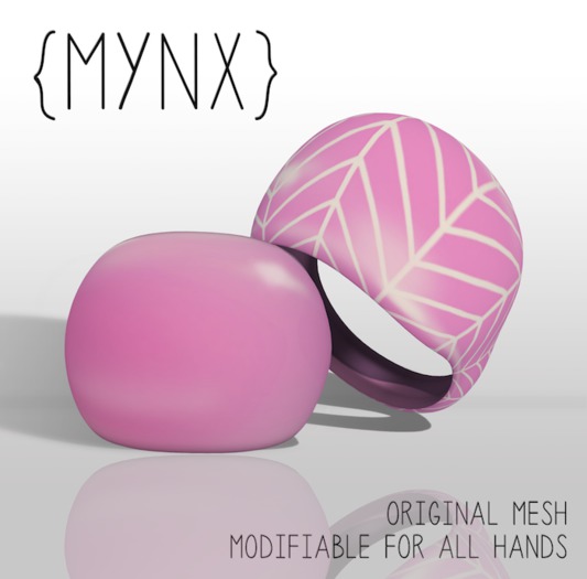 {MYNX} Resin Rings - Pink Chevron