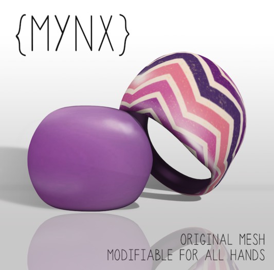 {MYNX} Resin Rings - Purple Chevron