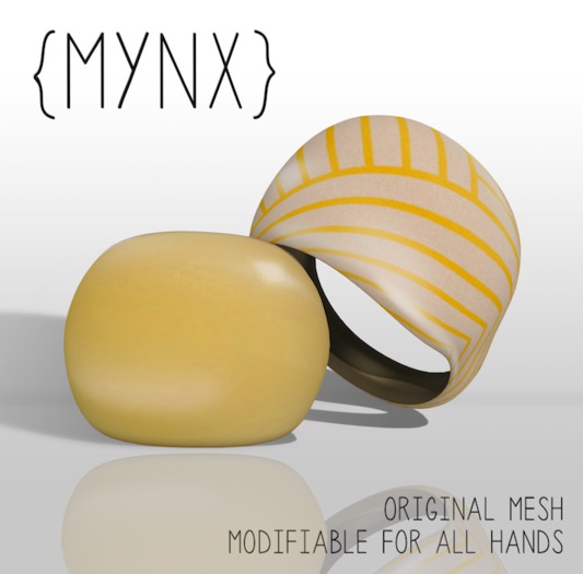 {MYNX} Resin Rings - Yellow Chevron