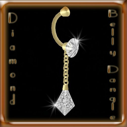 Dex's Gold belly ring with diamond stud and drop diamond