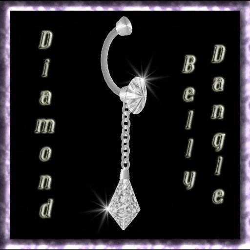 Dex's Silver belly ring with diamond stud and drop diamond