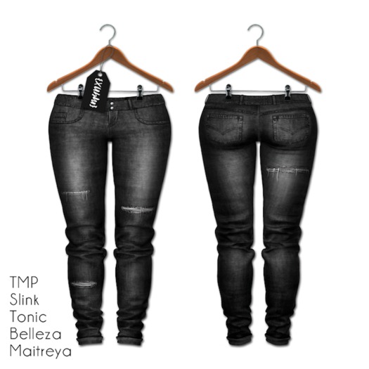 {MYNX} Ripped Jeans - Dark Gray