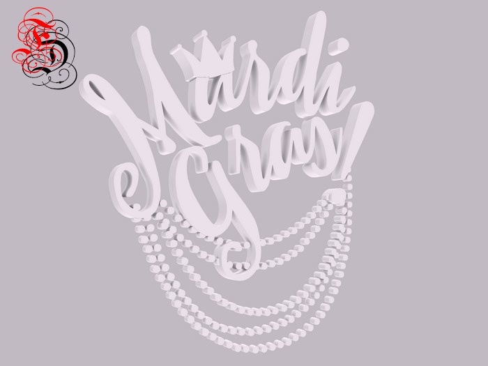 Frosensum ~ Mardi Gras Letters FULLPERM