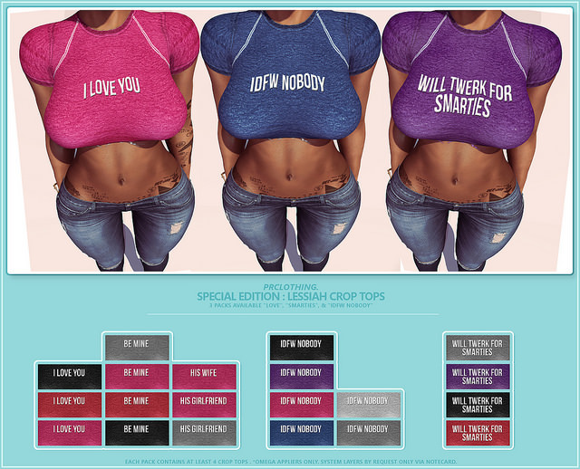 prclothing. SE Lessian Crop Tops : Smarties Pack