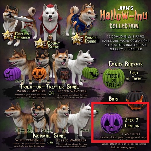 JIAN Hallow-Inu :: Candy Bucket Jack o' Lantern