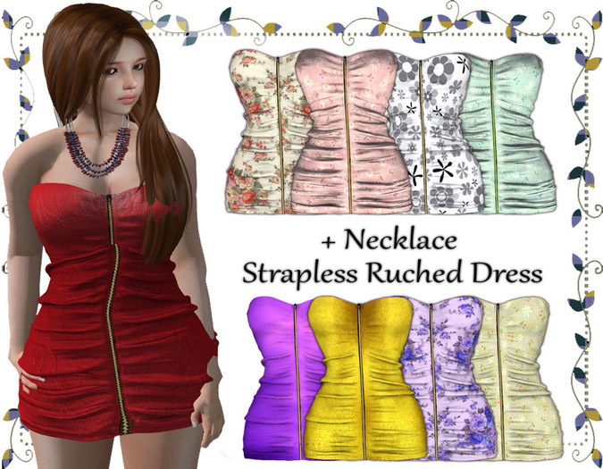 Strapless Ruched Dress Fat Pack