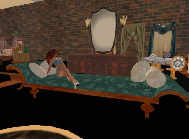 Teal Fainting Couch