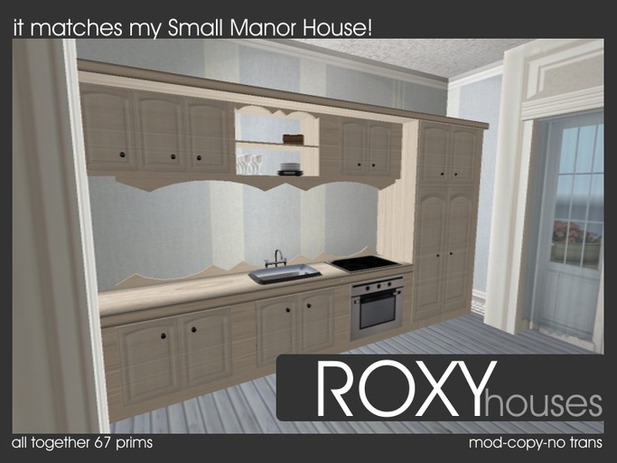 ROXY furniture - blue kitchen (67prims) BOXED
