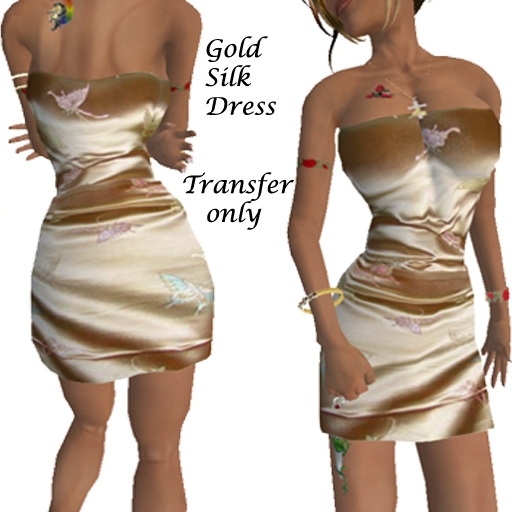 Gold Silk Dress,75
