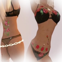 BLK Rose Undie's set,50