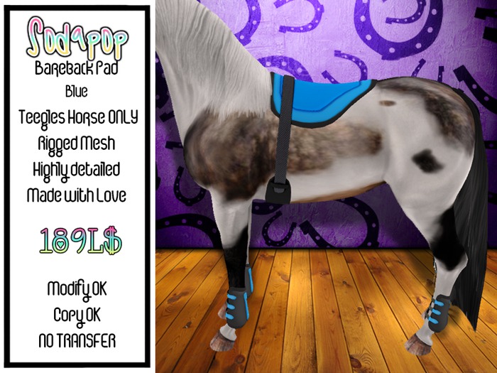 Sodapop - Bareback Pad - Plain Blue