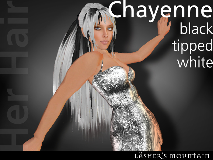 CHAYENNE Black (tipped white) Flexi Hair