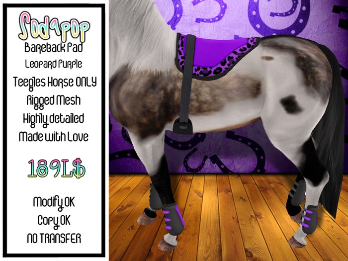 Bareback Pad - Purple Leopard