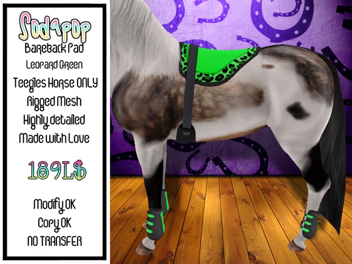 Bareback Pad - Green Leopard