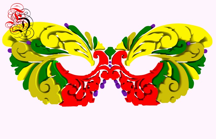 Frosensum ~ Mardi Gras Floral MASK