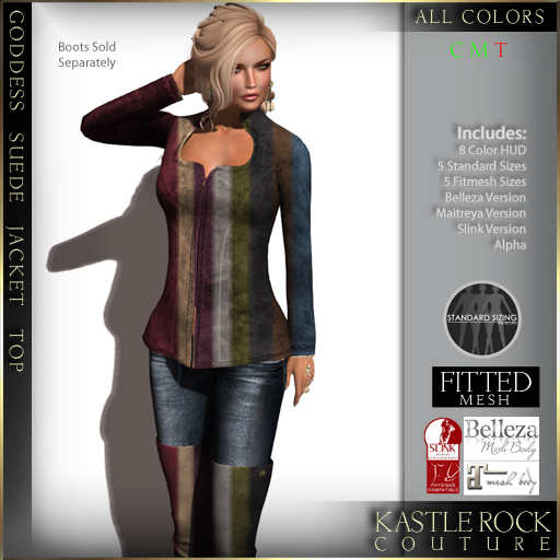 :KR: Goddess Suede Jacket Top - All Colors