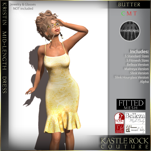 :KR: Kristin Midlength Dress - Butter