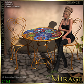 =Mirage= Valentina Garden Table Set - Orange
