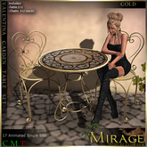 =Mirage= Valentina Garden Table Set - Gold