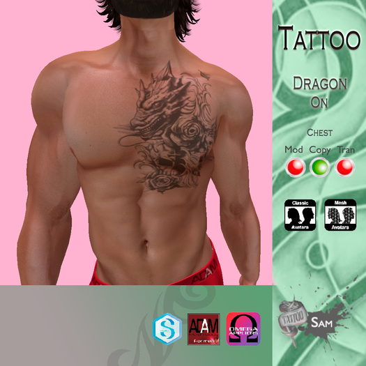 - SAM Tattoos - DRAGON FRONT