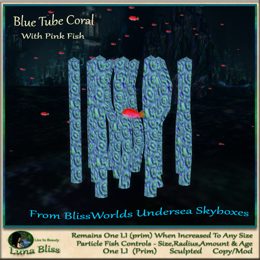 Blue Tube Coral With Pink Fish (boxed)