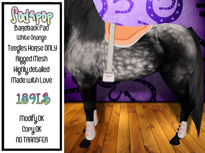 Sodapop - Bareback Pad - White Orange